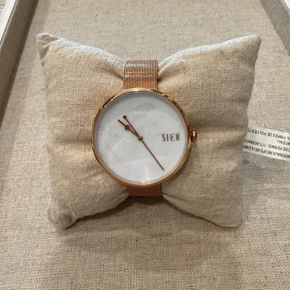 JORD Sier Rose Gold Mesh Watch with Extra Leather Strap